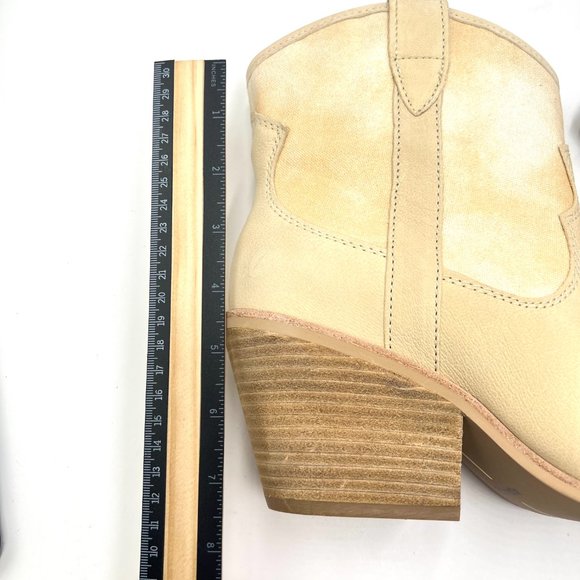 Dolce Vita Size 9 Nashe Cream Beige Western Style Cowgirl Boots Booties Shoes - Picture 15 of 15